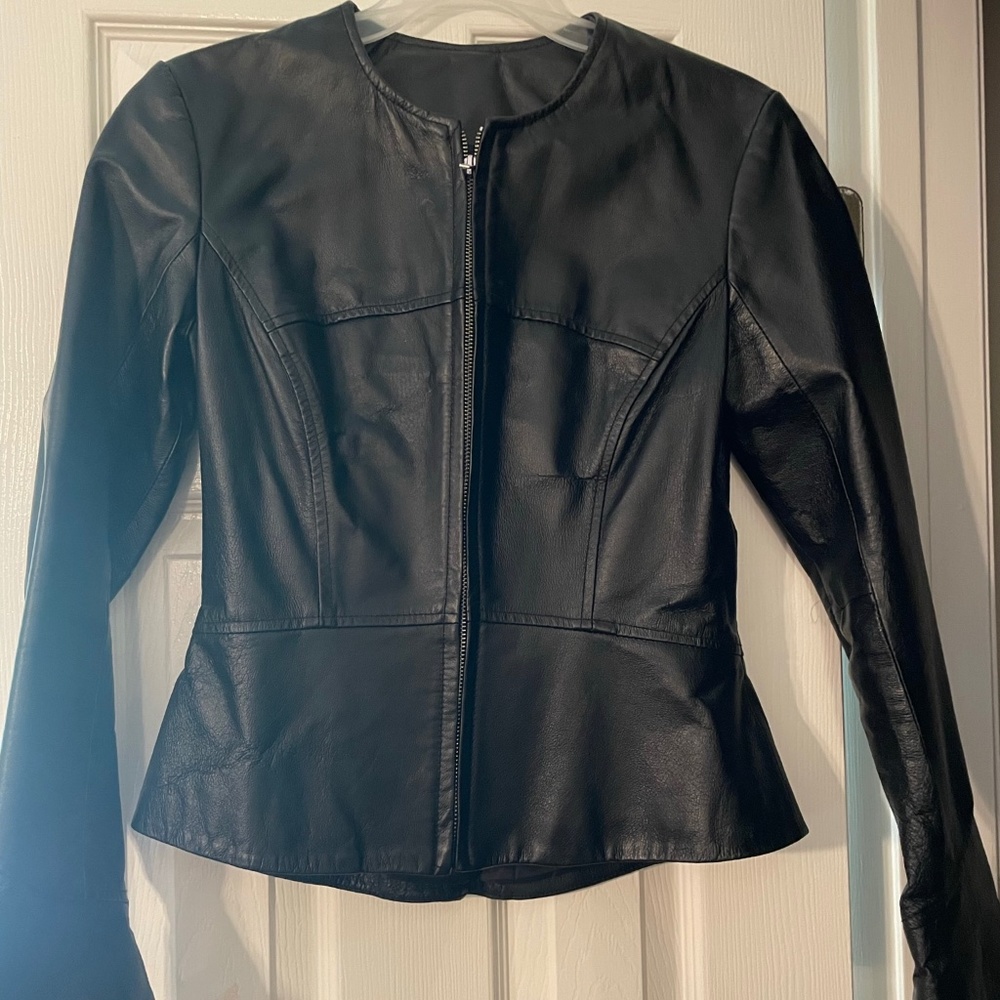 Shape FX black leather jacket